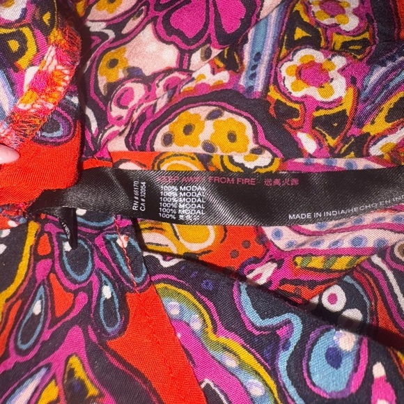 Anthropologie Sweet Dreams Smocked Sleep Top Blouse size Small Boho Paisley - Picture 4 of 5